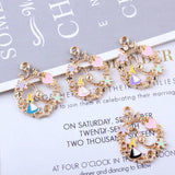 10pcs Alice Girl Flower Wreath Enamel Charms DIY Pendant