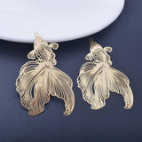 6pcs 49*32mm Light Fish Charms Silver Pendant Brass Jewelry