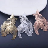 6pcs 49*32mm Light Fish Charms Silver Pendant Brass Jewelry