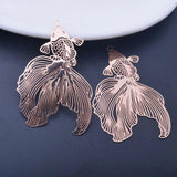 6pcs 49*32mm Light Fish Charms Silver Pendant Brass Jewelry