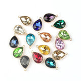 Alloy Colorful Crystal Water Drop Charms 12pcs 23*15MM DIY Accessories