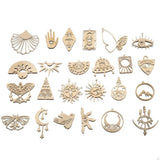 Raw Brass Sun Moon Charms for DIY Jewelry Making