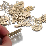 Raw Brass Sun Moon Charms for DIY Jewelry Making