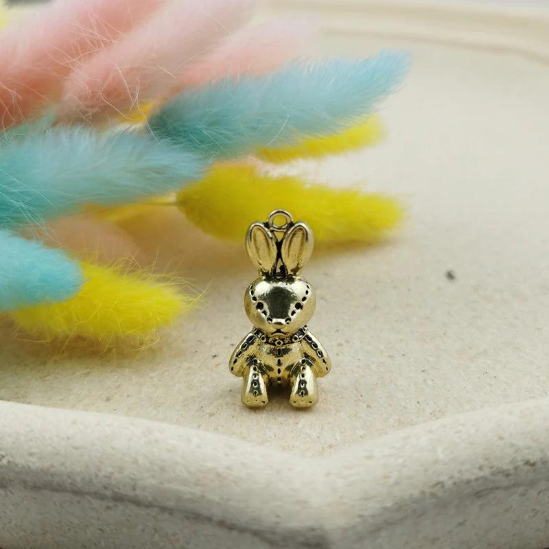 3D Bear Rabbit Stud Earrings For Women Vintage Charm Animal Jewelry
