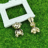3D Bear Rabbit Stud Earrings For Women Vintage Charm Animal Jewelry