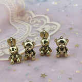 3D Bear Rabbit Stud Earrings For Women Vintage Charm Animal Jewelry