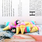 10pcs 3D Ice cream Resin Charms Earring Pendant DIY Craft 15*35mm