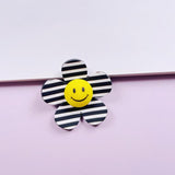 10pcs Acrylic Plaid Leopard Smiling Face Flower Hairpin DIY