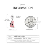 Pink Ballet Shoe Bow Knot Dangle Charm for Bracelet Necklace Silver Jewelry