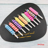 10pcs Colorful Clay Lollipop Charms for DIY Jewelry