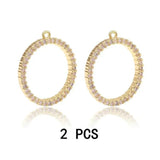 18MM Zircon Round Pendant 14K Plated Copper Jewelry Making Supplies
