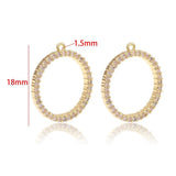 18MM Zircon Round Pendant 14K Plated Copper Jewelry Making Supplies