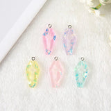 15Pcs Punk Resin Coffin Planchette Charms Glitter Cross DIY Jewelry Making