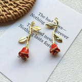 5Pcs Enamel Rose Flower Charms for DIY Jewelry Making