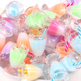 10pcs Resin Drink Charms Pendant Jewelry Making Large Cup Necklace Earring