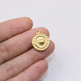 5pcs 15mm Stainless Steel Moon Sun Charms Pendant DIY Jewelry 2 Colors