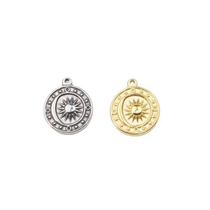 5pcs 15mm Stainless Steel Moon Sun Charms Pendant DIY Jewelry 2 Colors