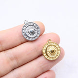 5pcs 15mm Stainless Steel Moon Sun Charms Pendant DIY Jewelry 2 Colors