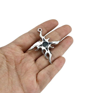 3Pcs Sun Flame Cross Charms Enamel Alloy Pendants DIY Jewelry Findings