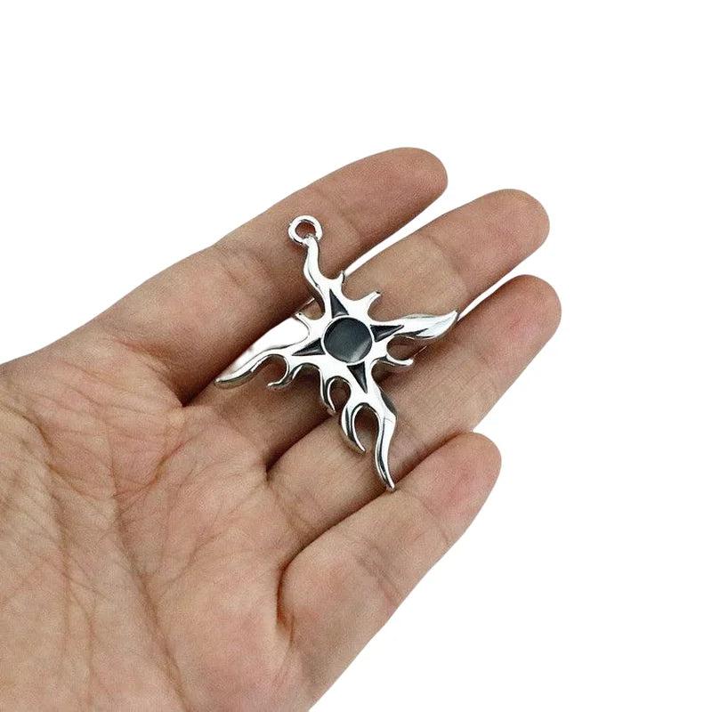 3Pcs Sun Flame Cross Charms Enamel Alloy Pendants DIY Jewelry Findings