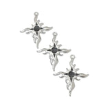 3Pcs Sun Flame Cross Charms Enamel Alloy Pendants DIY Jewelry Findings