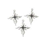 3Pcs Sun Flame Cross Charms Enamel Alloy Pendants DIY Jewelry Findings