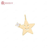 24K Brass Moon Star Sun Planet Style Charms Pendants