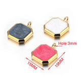 5pcs Stainless Steel Enamel Square Boho Charms DIY Jewelry Making Supplies