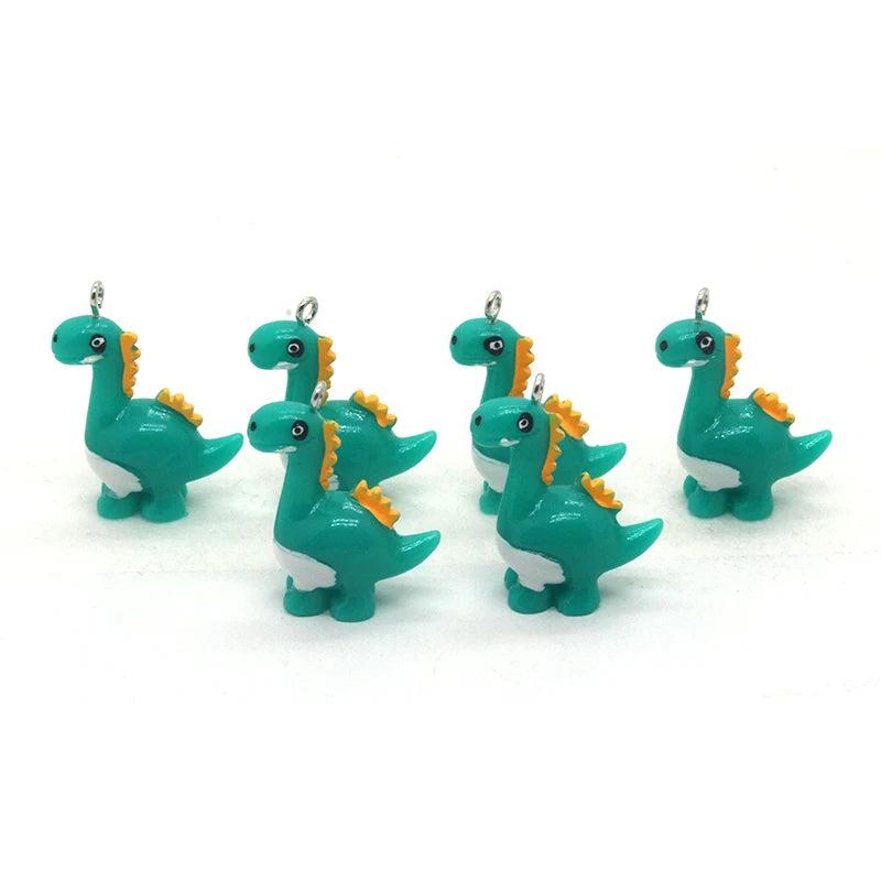 10pcs 3D Dinosaur Resin Charms Funny Animal Pendants