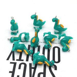 10pcs 3D Dinosaur Resin Charms Funny Animal Pendants