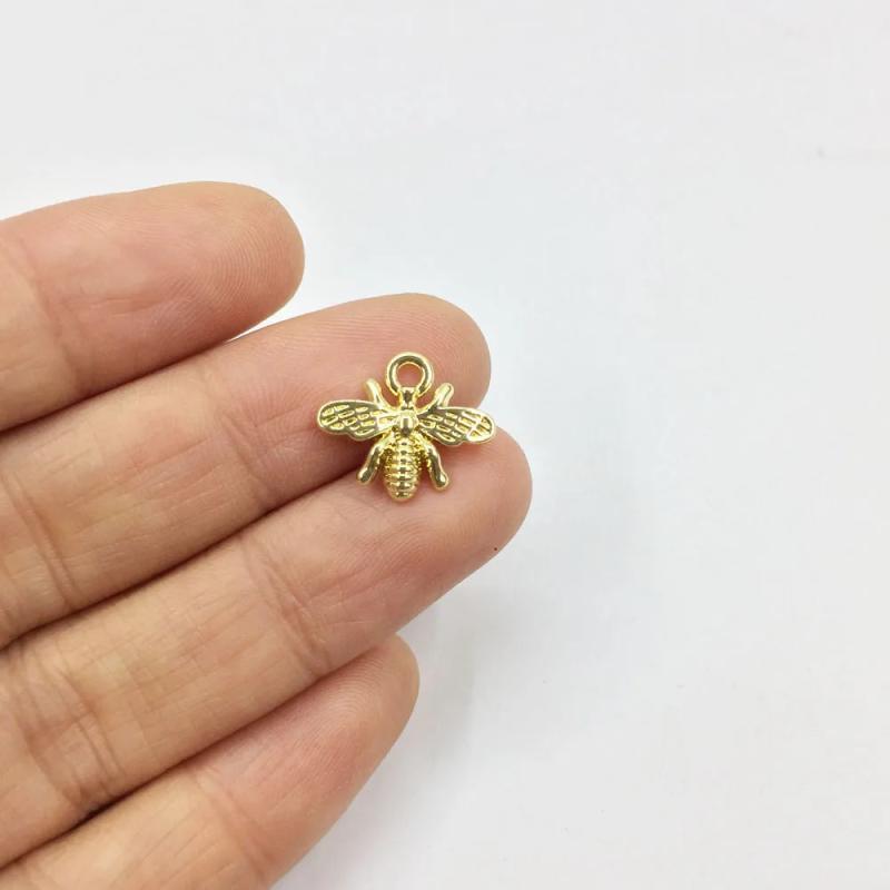 20pcs 15*10mm Bee Charms Pendant Gold/Silver Plated DIY Jewelry