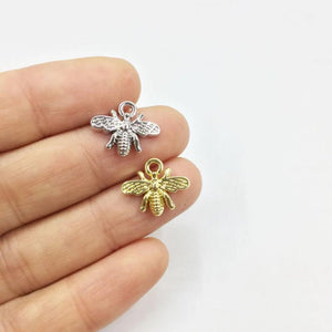 20pcs 15*10mm Bee Charms Pendant Gold/Silver Plated DIY Jewelry