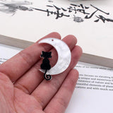 10pcs Acrylic Moon Cat Earring Charms DIY Jewelry Making D289
