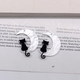 10pcs Acrylic Moon Cat Earring Charms DIY Jewelry Making D289