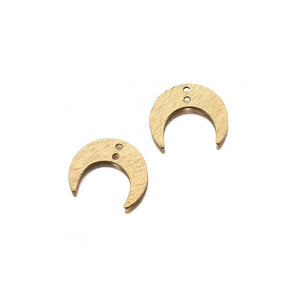 10pcs Raw Brass Textured Crescent Moon Charms 13x16mm Mini Moon Charms Pendant