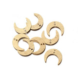 10pcs Raw Brass Textured Crescent Moon Charms 13x16mm Mini Moon Charms Pendant