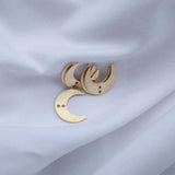 10pcs Raw Brass Textured Crescent Moon Charms 13x16mm Mini Moon Charms Pendant