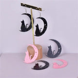 10pcs Glitter Pink Moon Cat Arcylic Charms for Dangel Earring DIY Bulk