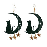 10pcs Glitter Pink Moon Cat Arcylic Charms for Dangel Earring DIY Bulk