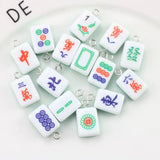 10Pcs Mini 3D Mahjong Resin Charms For Jewelry Findings Pendant DIY