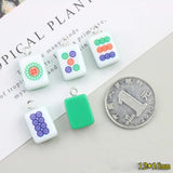 10Pcs Mini 3D Mahjong Resin Charms For Jewelry Findings Pendant DIY