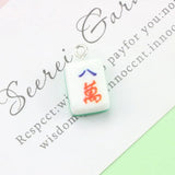 10Pcs Mini 3D Mahjong Resin Charms For Jewelry Findings Pendant DIY
