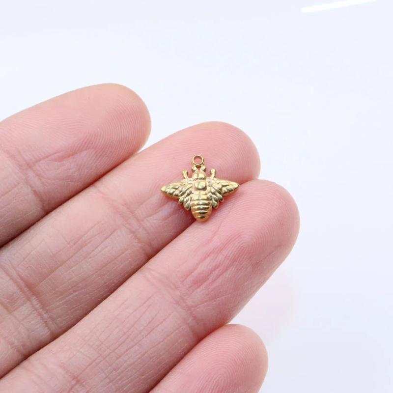 5pcs Stainless Steel High Bee Charms Pendant DIY Women Accessory