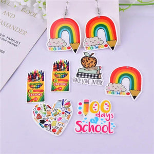 10pcs Rainbow Pen Arcylic Charms for Earring DIY Jewelry Making
