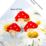 10pcs/pack Acrylic Mushroom Earring Charms Flatback Pendants Keychain