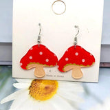 10pcs/pack Acrylic Mushroom Earring Charms Flatback Pendants Keychain