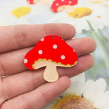 10pcs/pack Acrylic Mushroom Earring Charms Flatback Pendants Keychain
