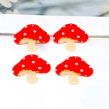 10pcs/pack Acrylic Mushroom Earring Charms Flatback Pendants Keychain