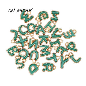 26pcs 8mm Letter Charms Enamel Charms For DIY Bracelet Necklace