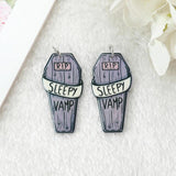 12Pcs Pastel Goth Halloween Charms Acrylic Coffin Jewlery Findings